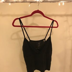 Me to We Grey Ribbed Crop Top